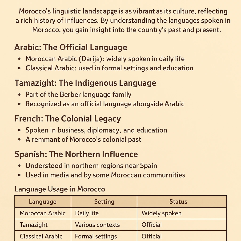 What Are the Languages Spoken in Morocco? 2 What Are the Languages Spoken in Morocco