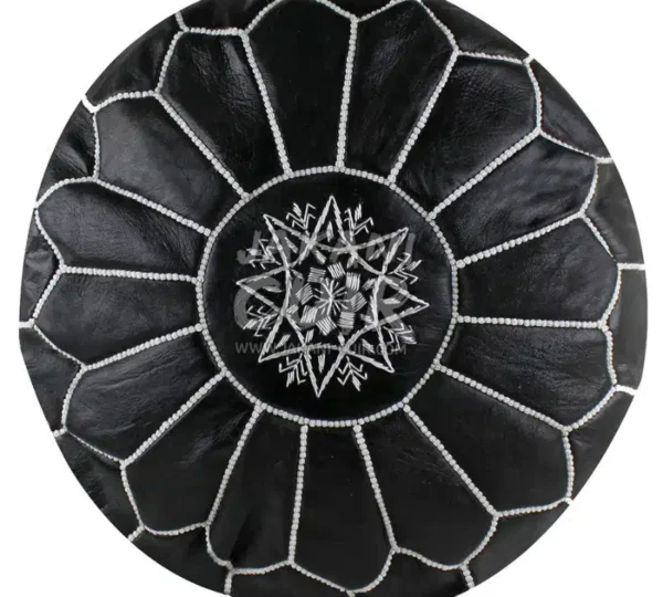 Moroccan Leather Pouf