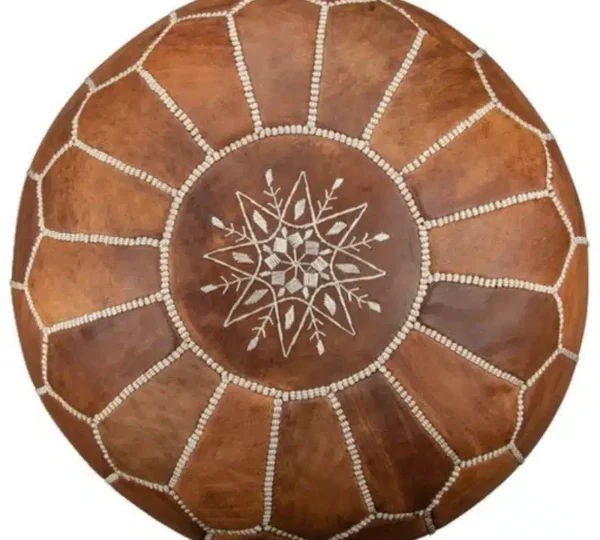 Moroccan Leather Pouf