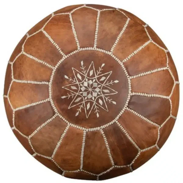 Moroccan Leather Pouf