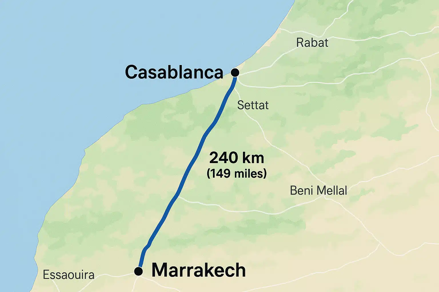 how far is casablanca from marrakech morocco